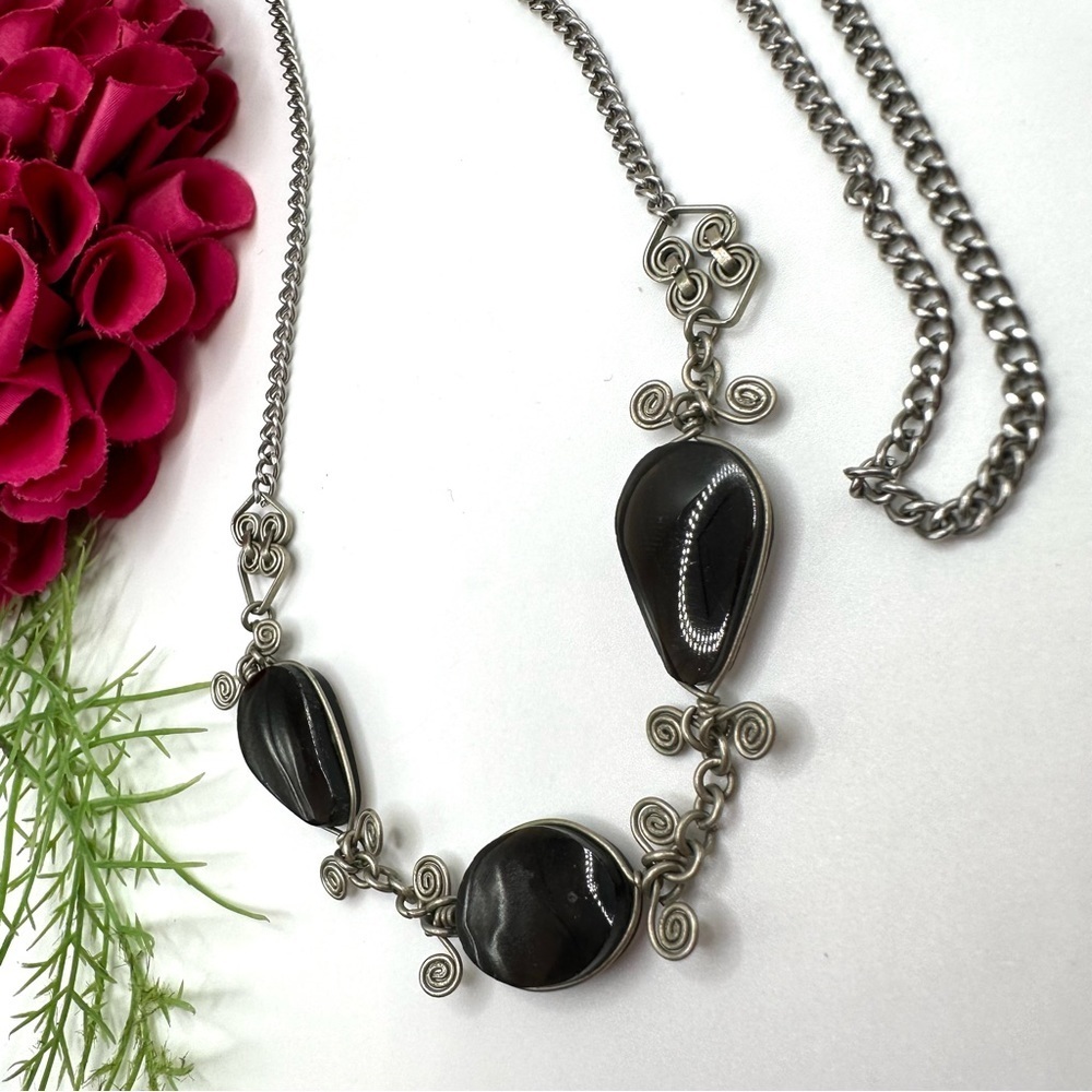 VINTAGE⚜️SMOKY QUARTZ Ornate Detailed Necklace - Picture 3 of 6
